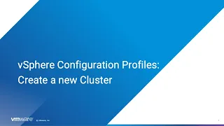 vSphere Configuration Profiles: Create a New Cluster