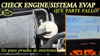 Auto con check engine y codigo de sistema EVAP (fuga en el sistema)