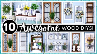 BEST TOP 10 WOOD Home Decor DIYs | HIGH END Looks with LOW COST Wood | Great DIY House Warming Gifts