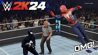 WWE 2K24: Spiderman VS Black Spiderman!! (Title Match)