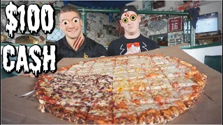BIG $100 Pizza Challenge! 70 Slices of Pizza! California Pizza | Man Vs Food