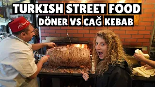 Amazing Istanbul Street Food | Döner Kebab vs Cağ Kebab | Turkish Street Food in Istanbul, Turkey