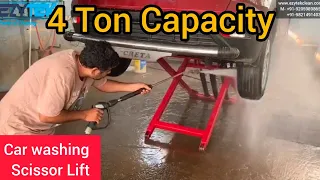 Car Washing Scissor Lift | Weight Lifting Capacity- 4 Ton | Max. height - 5 feet | 9891047218-EZYTEK