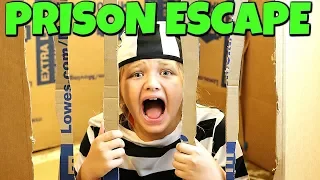 BOX FORT PRISON ESCAPE!!! BOXFORT JAILBREAK!
