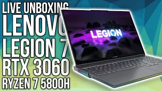 Lenovo Legion 7 Live Unboxing! RTX 3060, Ryzen 7 5800H, QHD 165 hz! Release Date!