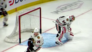 Mrazek and Soderblom during pre-game warm-up at the Blackhawks @ Senators game