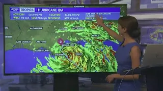 Sunday 9 PM update: Ida is now a Category 2 hurricane