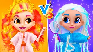 Hot vs Cold Challenge / 12 DIY Hairdorables Hacks and Crafts