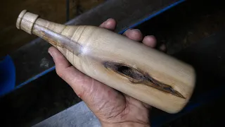 ‏Wooden bottle / easy to make /decorative vase🍾