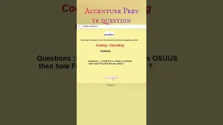 Accenture Coding-Decoding question tricks