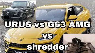 Lamborghini URUS vs Mercedes G63 AMG W463A test drive into shredder