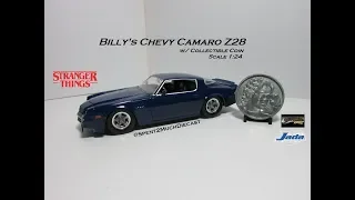 Billy's Chevy Camaro Z28 w/ Collectible Coin By Jada Metals Diecast Hollywood Rides Stranger Things