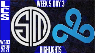 TSM vs C9 Highlights | LCS Spring 2021 W5D3 | Team Solomid vs Cloud9