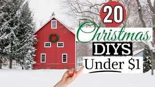 CHRISTMAS DIYS UNDER $1 and FREE/Best Dollar Tree Christmas DIYS/Farmhouse Christmas DIY