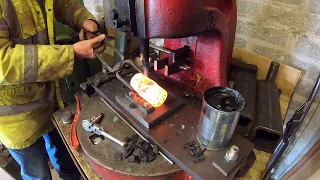 Fly Press Forging - Punching a Hammer Eye