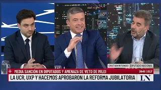 LLA y PRO criticaron a la UCR por votar con el kirchnerismo. Pablo Rossi con Ramiro Marra y Ritondo