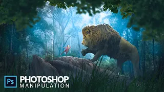 Photoshop manipulation tutorial | the jungle | lion | by ds works