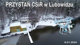 CSiR przystań w Lubowidzu - zima widok z drona