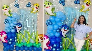 Baby Shark Theme Birthday Backdrop