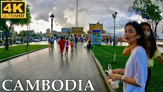 [4K] Cambodia - Walking tour in PHNOM PENH City 2021/ walking @Royal Palace