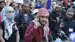 Students, Faculty and Activists hold Press Conference following Raid at CUNY and Columbia University