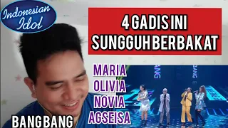 Guru Vocal Komentari MARIA X OLIVIA X NOVIA X AGSEISA - BANG BANG INDONESIAN IDOL 2020 (Reaction)