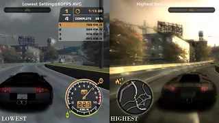 Need for Speed (NFS) Most wanted(2005) Graphics comparison lowest and highest !!
