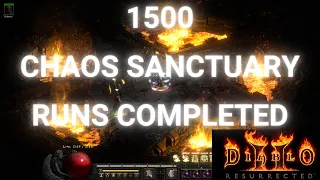 1500 CHAOS SANCTUARY runs now completed & here is drops from run 1000 - 1500 - Diablo 2 resurrected