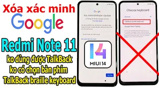 Xóa xác minh tài khoản Google Xiaomi Redmi Note 11 Miui 14 android 13