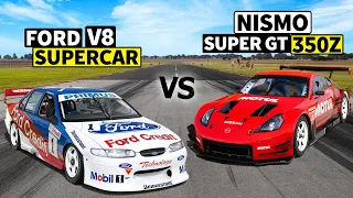 Ford Supercar races Nismo Touring Champion! Falcon V8 vs Super GT 350Z // THIS vs THAT Down Under