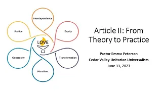 Article II: From Theory to Practice - Cedar Valley Unitarian Universalists