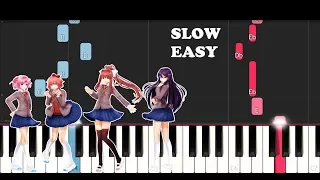 Doki Doki Literature Club - Sayonara (SLOW EASY PIANO TUTORIAL)