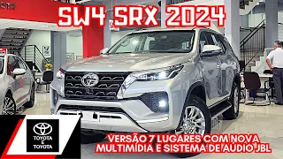 TOYOTA SW4 SRX 2024 TURBO DIESEL 4X4 0KM 7 LUGARES COM NOVA MULTIMÍDIA DETALHES DO INTERIOR