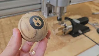 Wooden Billiard Ball on CNC Router Rotary Axis