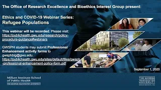 Bioethics Interest Group COVID-19 Webinar Series: Refugee Populations