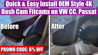 Quick & Easy Install OEM Style 4K Dash Cam Fitcamx on Volkswagen CC, Passat B7, Skoda Octavia, Seat