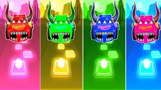 McQueen Eater - McQueen Green Eater 🆚 Yellow Eater 🆚 Blue Eater In Dancing Road Full Episode