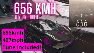 Forza Horizon 5 - 400MPH 600KMH Koenigsegg Jesko top speed record. 𝟲𝟱𝟲𝗞𝗠𝗛 / 𝟰𝟬𝟳𝗠𝗣𝗛 Tune Included!