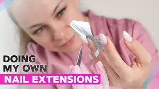 Doing My Own Nails | Gel Nail Extensions | Cute Nail Art