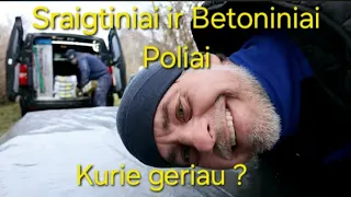 Poliai Terasai ir nameliui. Kas geriau? Sraigtiniai ar betoniniai? Milwoukee lazeris ir įrankiai.