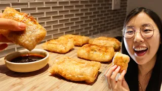Rice Paper Dumplings 🥟 (TikTok's crispy, vegan dumpling hack)