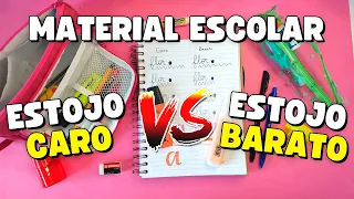 ESTOJO com MATERIAL ESCOLAR CARO vs BARATO [Parte 3]