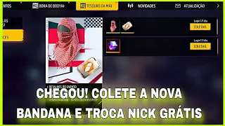 JÁ ESTA NO JOGO! COLETE A NOVA BANDANA (KEFFIYEH VERMELHO) DE GRAÇA E TROCA NICK E CUBO NO FREE FIRE