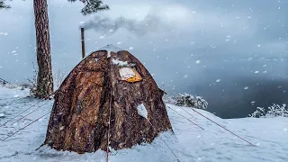 Hot Tent Camping In A Snowstorm Using The Best Hot Tent