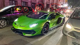 Aventador SVJ Stuck in INDIAN TRAFFIC | Public Reactions To Lamborghini