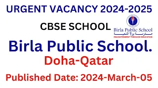 Birla Public School Qatar | 2024-2025