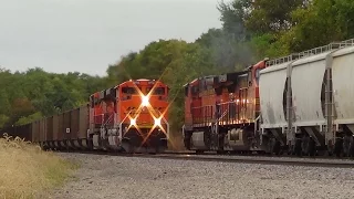 BNSF Freight Train Meets Coal Train