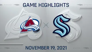 NHL Highlights | Avalanche vs. Kraken - Nov. 19, 2021