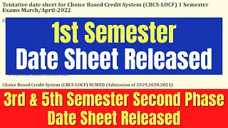 DU SOL 1st Semester Tentative Date Sheet Released 2022 | 3rd & 5th Sem Second Phase Date Sheet.