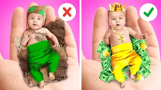 RICH VS POOR PARENTING HACKS⚡️Fantastic Knutselen vs Coole gadgets🎀 Grappige situaties door 123 GO!